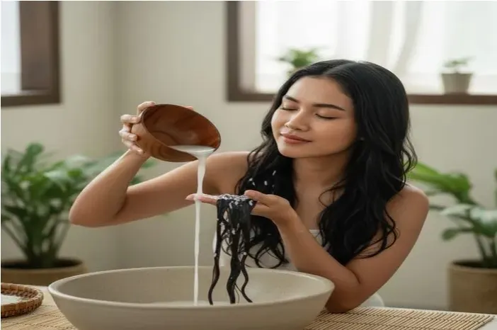 air beras untuk rambut