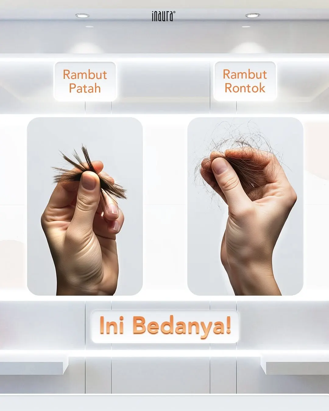 rambut patah vs rambut rontok
